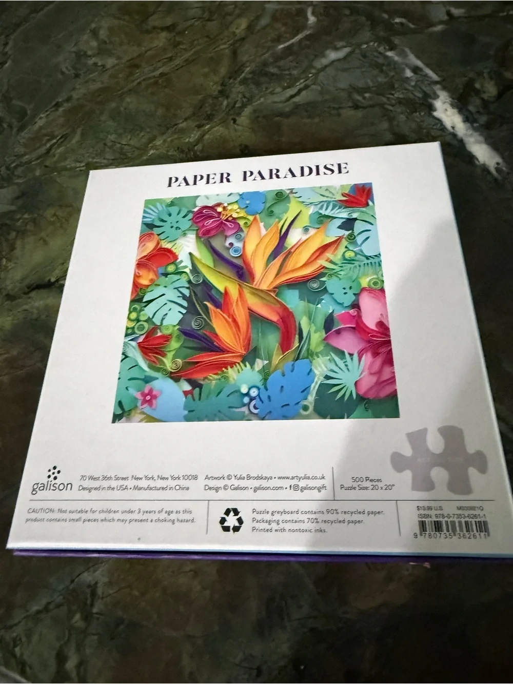 Paper Paradise 500-Piece Puzzle - Tropical Floral Artwork